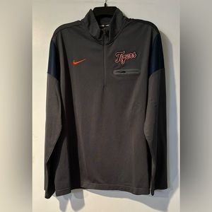 NIKE Detroit Tigers NBL 1/4 Zip Long Sleeve Front Zip Pocket Pullover